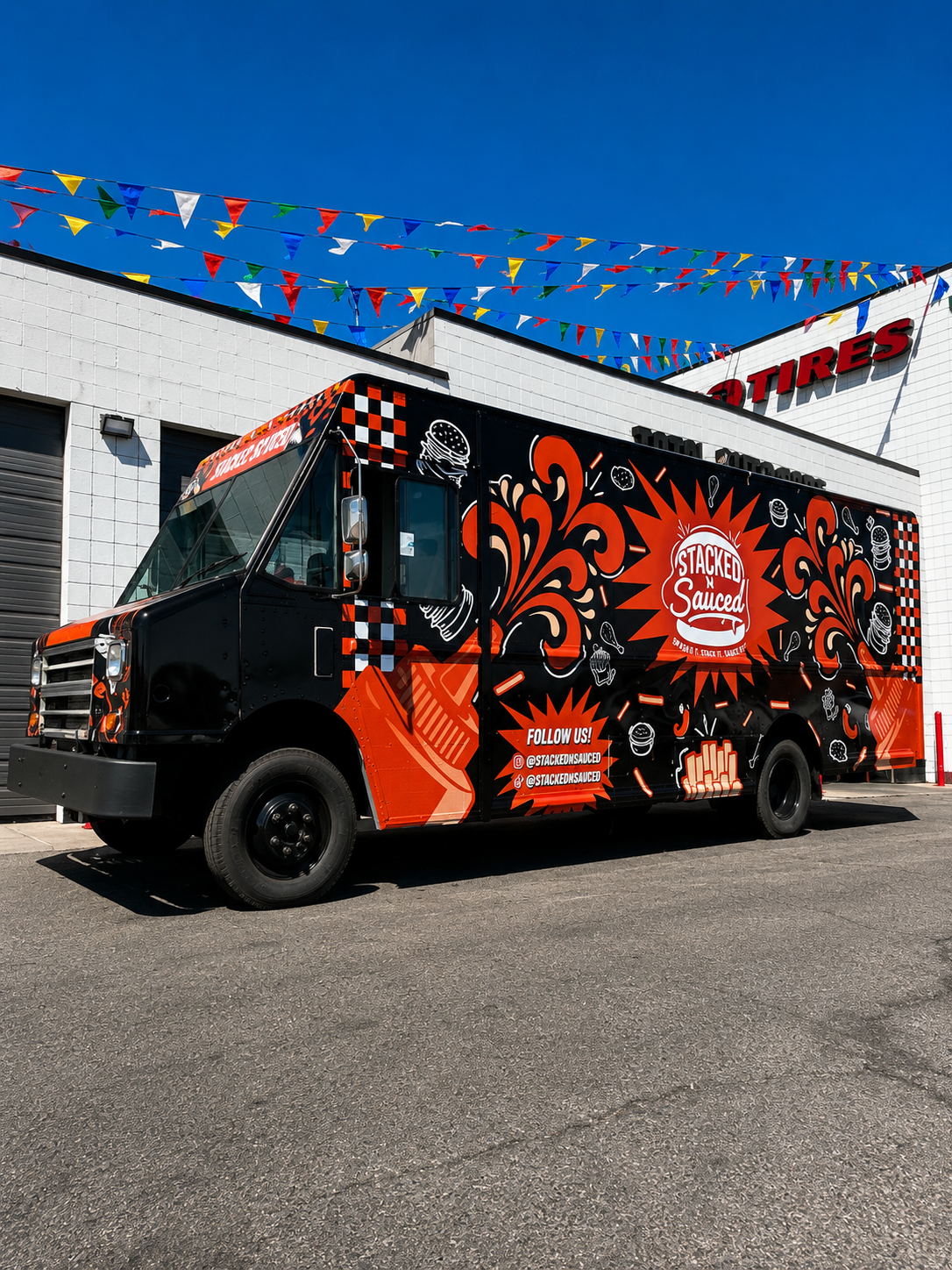 Commercial box truck with bold full vehicle wrap