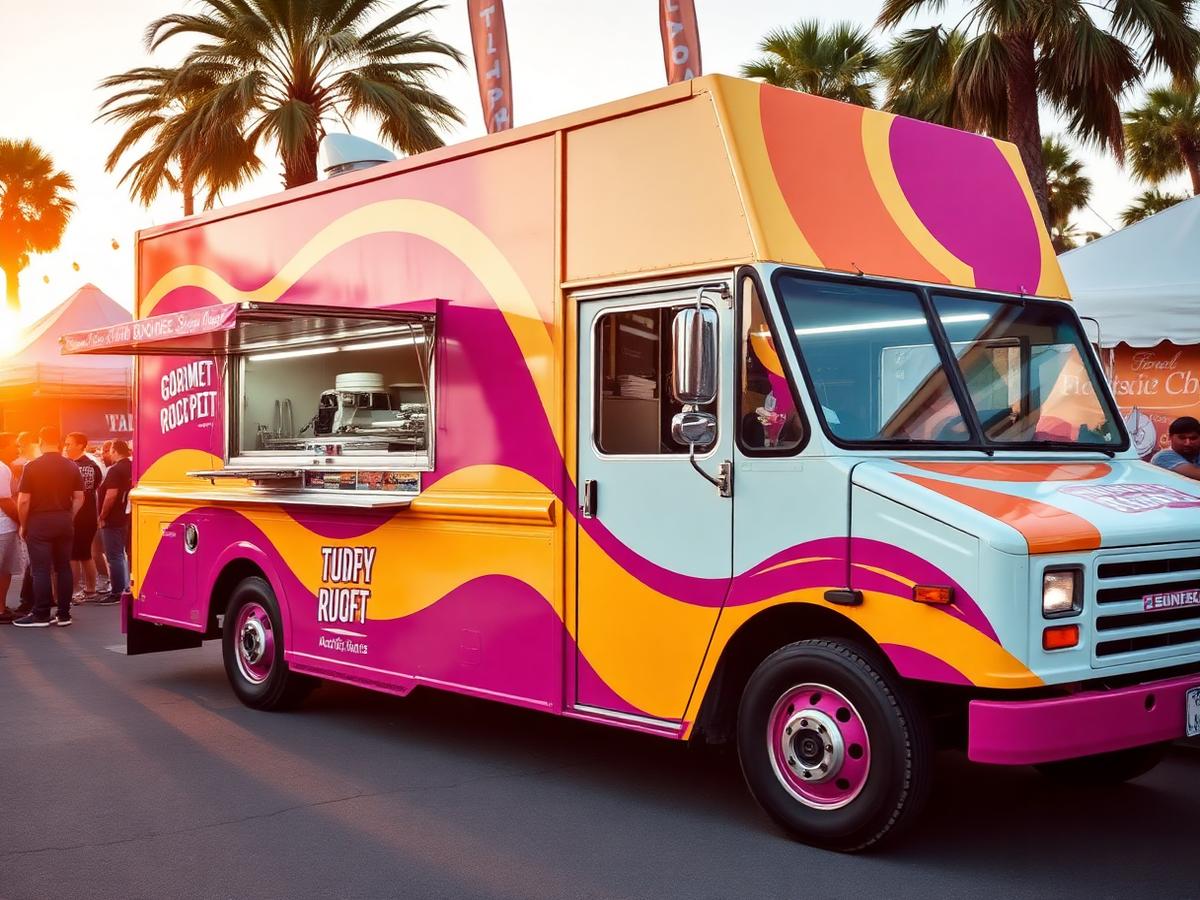 Wrapped gourmet food truck